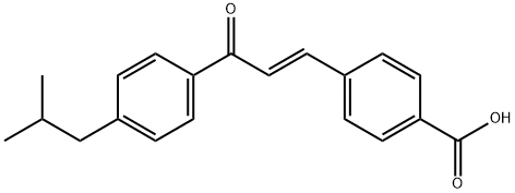 (E)-4-(3-(4-异丁基苯基)-3-氧丙烷-1-烯-1-基)苯甲酸 结构式