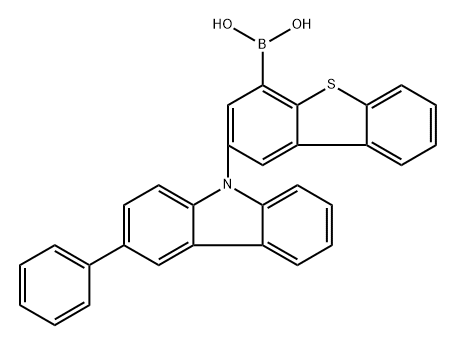 (2-(3-phenyl-9H-carbazol-9-yl)dibenzo[b,d]thiophen-4-yl)boronic acid Structure