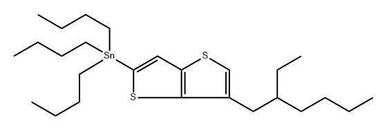 Stannane, tributyl[6-?(2-?ethylhexyl)?thieno[3,?2-?b]?thien-?2-?yl]?- 化学構造式