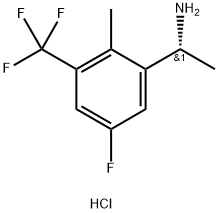 Benzenemethanamine, 5-fluoro-α,2-dimethyl-3-(trifluoromethyl)-, hydrochloride (1:1), (αR)- Structure