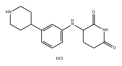 3-((3-(piperidin-4-yl)phenyl)amino)piperidine-2,6-dione dihydrochloride Struktur