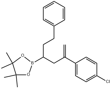 2-(5-(4-chlorophenyl)-1-phenylhex-5-en-3-yl)-4,4,5,5-tetramethyl-1,3,2-dioxaborolane Structure