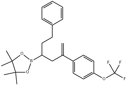 4,4,5,5-tetramethyl-2-(1-phenyl-5-(4-(trifluoromethoxy)phenyl)hex-5-en-3-yl)-1,3,2-dioxaborolane,2657720-68-6,结构式