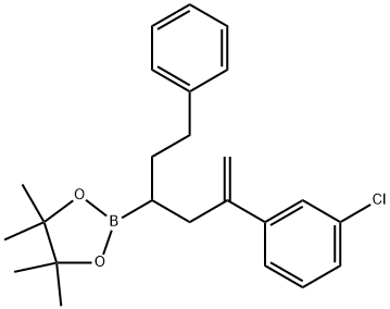 2-(5-(3-chlorophenyl)-1-phenylhex-5-en-3-yl)-4,4,5,5-tetramethyl-1,3,2-dioxaborolane 结构式