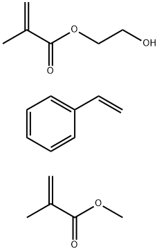 2-甲基-2-丙烯酸-2-羟乙酯与乙烯基苯和2-甲基-2-丙烯酸甲酯的聚合物, 26588-79-4, 结构式