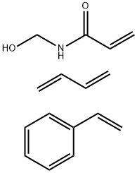N-(羟基甲基)-2-丙烯酰胺与1,3-丁二烯和乙烯基苯的聚合物 结构式