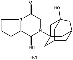 Pyrrolo[1,2-a]pyrazin-4(1H)-one, hexahydro-2-(3-hydroxytricyclo[3.3.1.13,7]dec-1-yl)-1-imino-, hydrochloride (1:1) 化学構造式