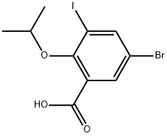 5-Bromo-3-iodo-2-(1-methylethoxy)benzoic acid,2665334-36-9,结构式