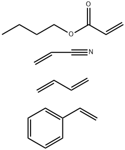 2-丙烯酸丁酯与1,3-丁二烯、乙烯基苯和2-丙烯腈的聚合物 结构式