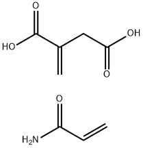 2-丙烯酰胺与亚甲基丁二酸的共聚物, 26659-17-6, 结构式