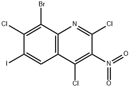 8-溴-2,4,7-三氯-6-碘-3-硝基喹啉 结构式