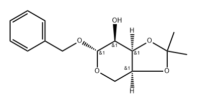 ベンジル3-O,4-O-イソプロピリデン-β-L-リボピラノシド 化学構造式