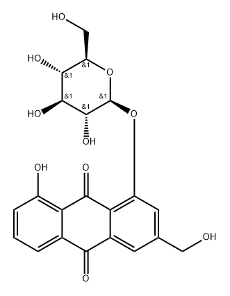 Aloe Emodin 1-Glucoside Structure