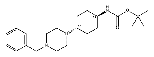 叔丁基(相对-4-(4-苄基哌嗪-1-基)环己基)氨基甲酸酯, 2670995-38-5, 结构式