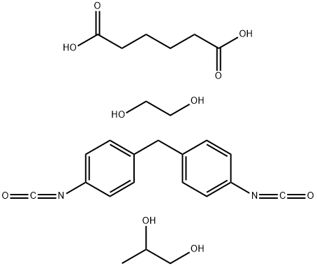 Hexanedioic acid, polymer with 1,2-ethanediol, 1,1-methylenebis4-isocyanatobenzene and 1,2-propanediol Struktur