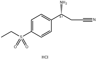 (R)-3-氨基-3-(4-(乙磺酰基L)苯基)丙腈盐酸盐 结构式