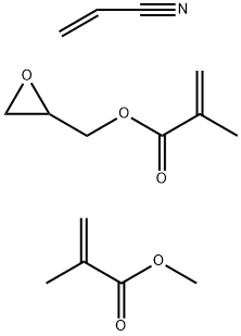 2-甲基-2-丙烯酸甲酯与2-甲基-2-丙烯酸缩水甘油酯和2-丙烯腈的聚合物, 26713-52-0, 结构式