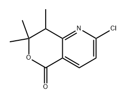 2-Chloro-7,7,8-trimethyl-7,8-dihydro-5H-pyrano[4,3-b]pyridin-5-one Struktur