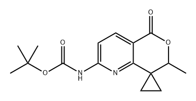 tert-Butyl (7'-methyl-5'-oxo-5',7'-dihydrospiro[cyclopropane-1,8'-pyrano[4,3-b]pyridin]-2'-yl)carbamate Struktur