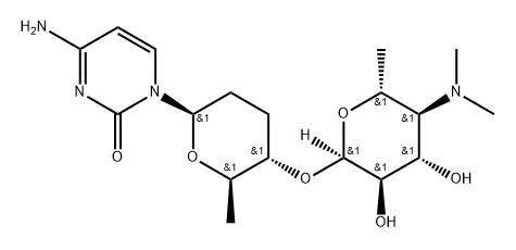 4-Amino-1-[2,3,6-trideoxy-4-O-[4,6-dideoxy-4-dimethylamino-α-D-glucopyranosyl]-β-D-erythro-hexopyranosyl]pyrimidin-2(1H)-one,26758-91-8,结构式