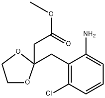 Methyl 2-(2-(2-amino-6-chlorobenzyl)-1,3-dioxolan-2-yl)acetate 化学構造式