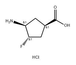 Cyclopentanecarboxylic acid, 3-amino-4-fluoro-, hydrochloride (1:1), (1R,3S,4S)- Structure
