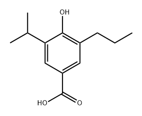 4-hydroxy-3-propyl-5-(prop-2-yl)benzoic acid Structure