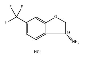 3-Benzofuranamine, 2,3-dihydro-6-(trifluoromethyl)-, hydrochloride (1:1), (3R)- Struktur