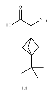 Bicyclo[1.1.1]pentane-1-acetic acid, α-amino-3-(1,1-dimethylethyl)-, hydrochloride (1:1) Struktur