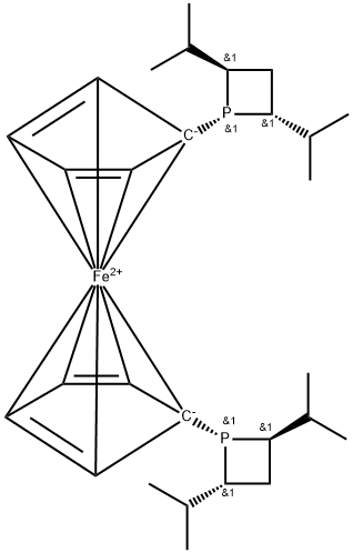 Ferrocene, 1,1'-bis[(2R,4R)-2,4-dipropyl-1-phosphetanyl]-, stereoisomer Structure