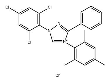4H-1,2,4-Triazolium, 3-phenyl-1-(2,4,6-trichlorophenyl)-4-(2,4,6-trimethylphenyl)-, chloride (1:1) 化学構造式