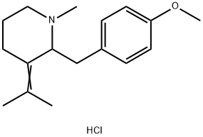 Piperidine, 2-[(4-methoxyphenyl)methyl]-1-methyl-3-(1-methylethylidene)-, hydrochloride (1:1)|