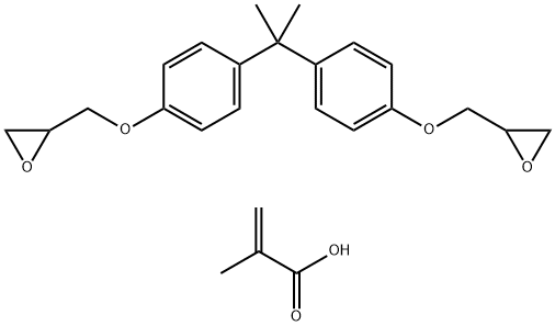 2-甲基丙烯酸与2,2'-[(1-甲基亚乙基)双(4,1-亚苯基甲醛)]双(环氧乙烷)的聚合物 结构式