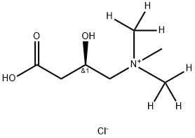 1-Propanaminium, 3-carboxy-2-hydroxy-N,N,N-tri(methyl-d3)-, chloride (1:1), (2R)-|盐酸左卡尼汀: