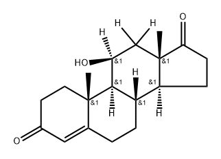 Androst-4-ene-3,17-dione-9,11,12,12-d4, 11-hydroxy-, (11β)- 化学構造式
