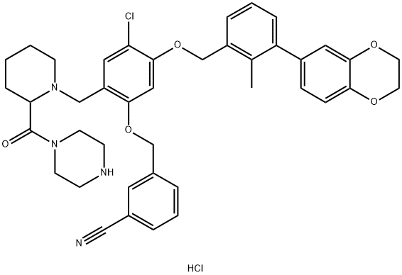 BMS-1166-N-piperidine-CO-N-piperazine dihydrochloride Struktur