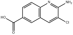 2-氨基-3-氯喹啉-6-羧酸, 2691878-27-8, 结构式