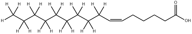 6-Hexadecenoic-8,8,9,9,10,10,11,11,12,12,13,13,14,14,15,15,16,16,16-d19 acid, (6Z)- 结构式