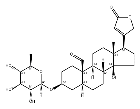 3β-[(6-Deoxy-D-allopyranosyl)oxy]-14β-hydroxy-19-oxo-5α-card-20(22)-enolide Struktur