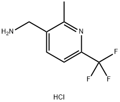 3-Pyridinemethanamine, 2-methyl-6-(trifluoromethyl)-, hydrochloride (1:1) 化学構造式