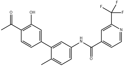 N-(4'-Acetyl-3'-hydroxy-6-methyl-biphenyl-3-yl)-2-trifluoromethyl-isonicotinamide Structure