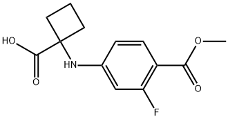 1-甲基-4-[(1-羧基环丁基)氨基]-2-氟苯甲酸甲酯, 2695526-53-3, 结构式