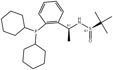 S(R)]-N-[(1S)-1-[2-(二环己基膦)苯基]乙基]-2-叔丁基亚磺酰胺,2696252-39-6,结构式