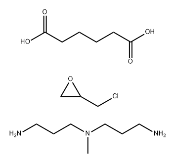 Hexanedioic acid, polymer with N-(3-aminopropyl)-N-methyl-1,3-propanediamine and (chloromethyl)oxirane 化学構造式