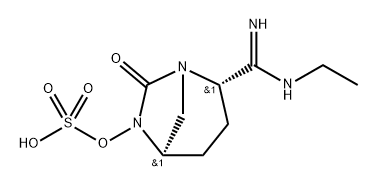 (2S,5R)-2-(N-ethylcarbamimidoyl)-7-oxo-1,6-diazabicyclo[3.2.1]octan-6-yl hydrogensulfate Structure