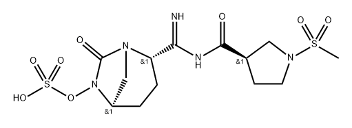 (2S,5R)-2-(N-((R)-1-(methylsulfonyl)pyrrolidine-3-carbonyl)carbamimidoyl)-7-oxo-1,6-diazabicyclo[3.2.1]octan-6-yl hydrogen sulfate|(2S,5R)-2-(N-((R)-1-(METHYLSULFONYL)PYRROLIDINE-3-CARBONYL)CARBAMIMIDOYL)-7-OXO-1,6-DIAZABICYCLO[3.2