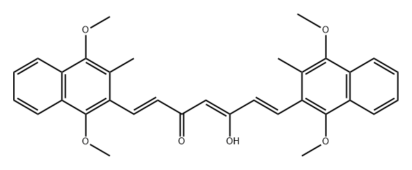 (1E,4Z,6E)-1,7-bis(1,4-dimethoxy-3-methylnaphthalen-2-yI)-5-hydroxyhepta-1,4,6-trien-3-one Structure