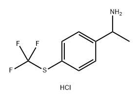 1-(4-((三氟甲基)硫代)苯基)乙胺盐酸盐,2701705-46-4,结构式