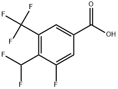 4-(Difluoromethyl)-3-fluoro-5-(trifluoromethyl)benzoic acid Structure