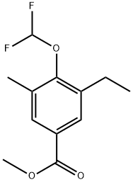 methyl 4-(difluoromethoxy)-3-ethyl-5-methylbenzoate Struktur